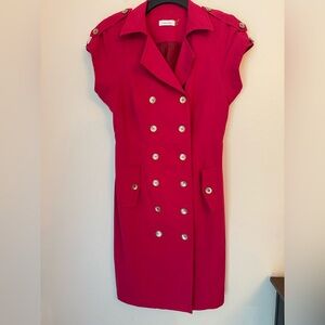 Calvin Klein Military Style Pink Dress - Size 8